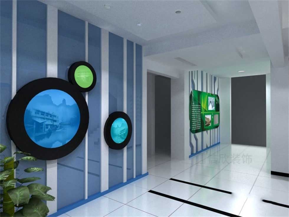 电子公司企业展厅企业形象墙装修设计 电子公司企业展厅企业形象墙装修设计