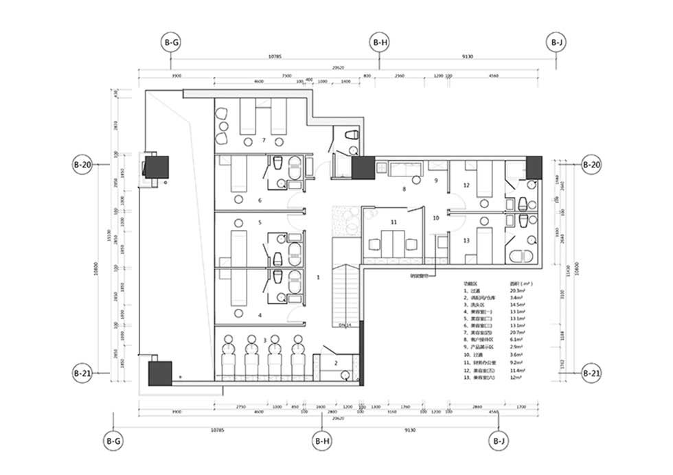 深圳盐田美发沙龙装修设计平面布置图