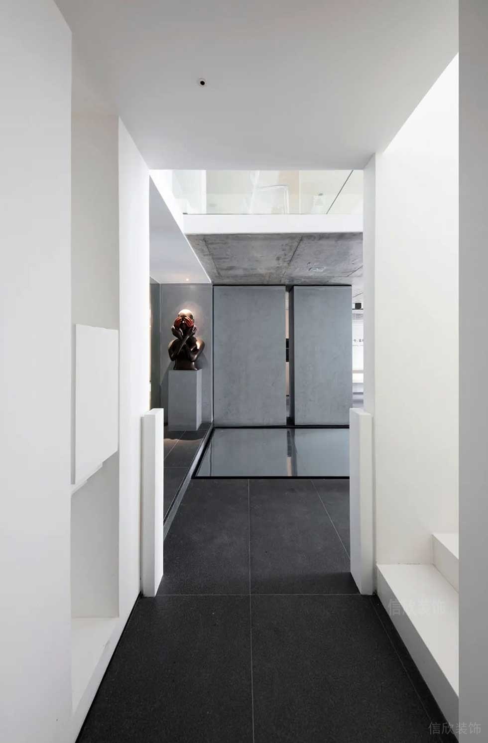 极简风格商业机构办公室走廊设计图