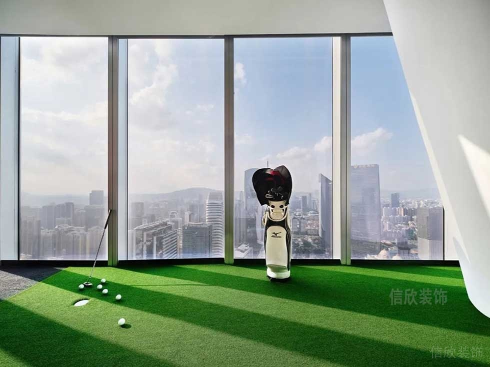 简约风格公司懂事长办公室高尔夫球休闲活动区装修图