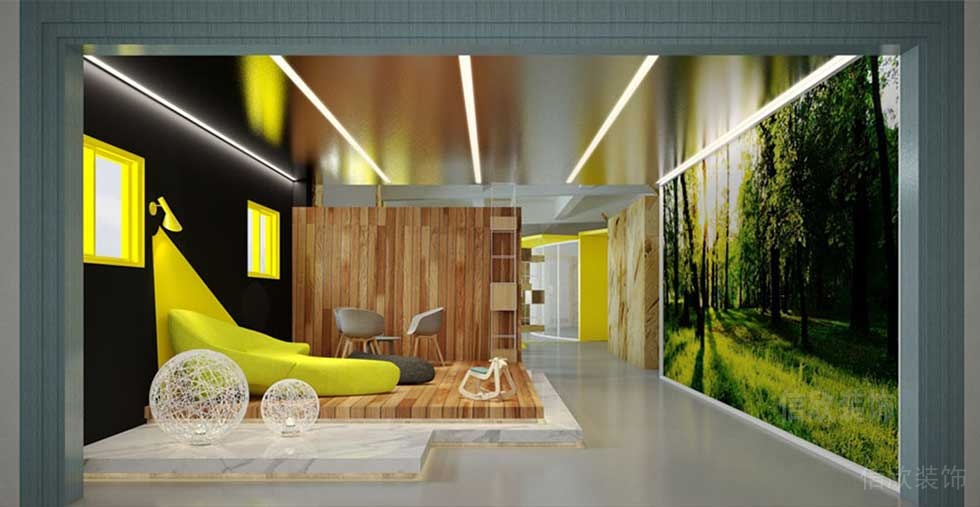 现代北欧风办公室走廊特色休闲区效果图