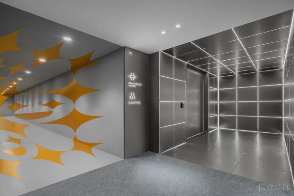 现代风格办公室电梯厅设计图