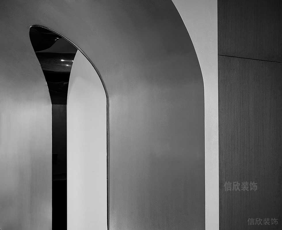 现代风格办公室过道异形门洞设计图