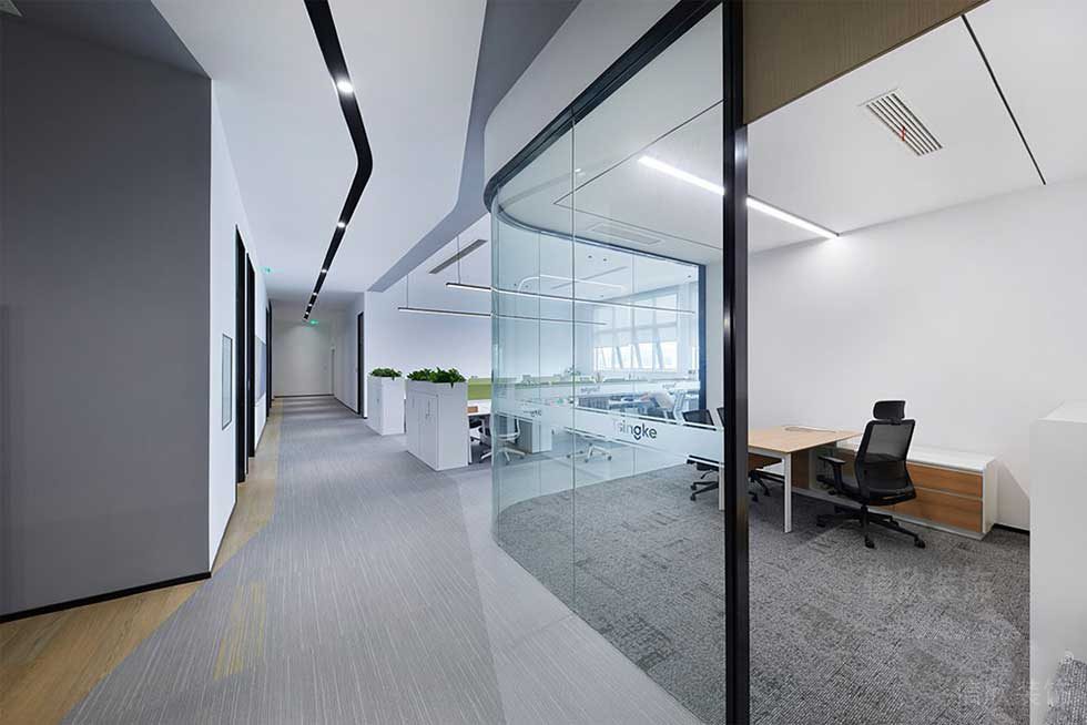 现代简约风格办公室过道空间效果图