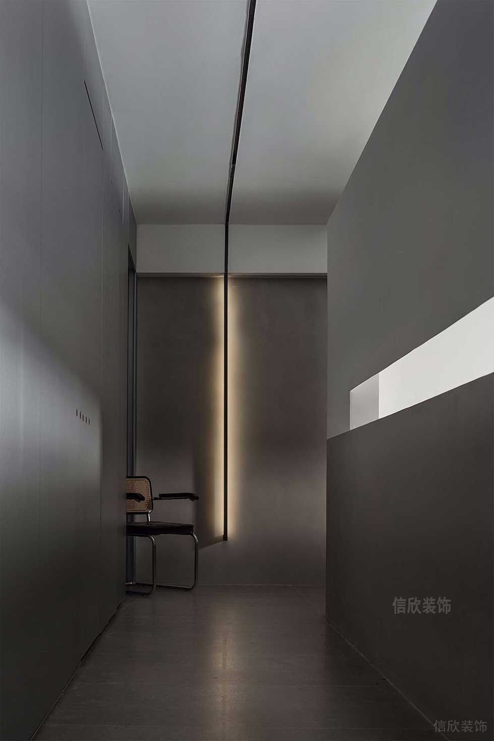 现代简约风格办公室走廊线型灯效果图