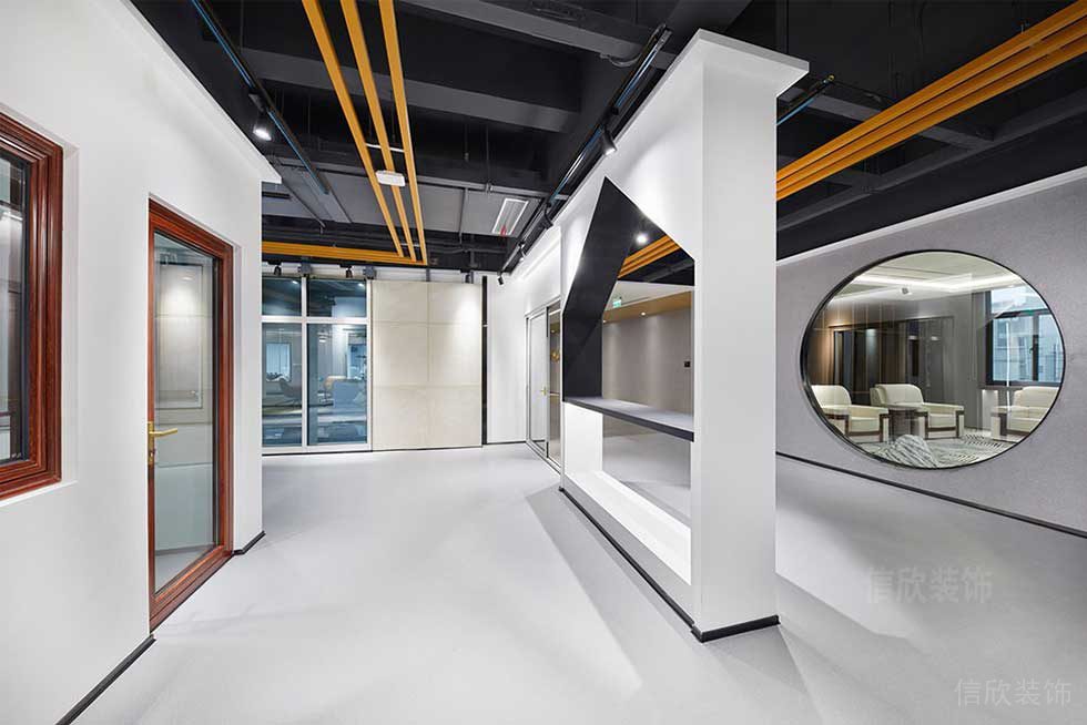 现代简约风格办公室装修工程走廊空间效果图