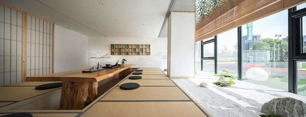 新中式风格办公空间茶室效果图