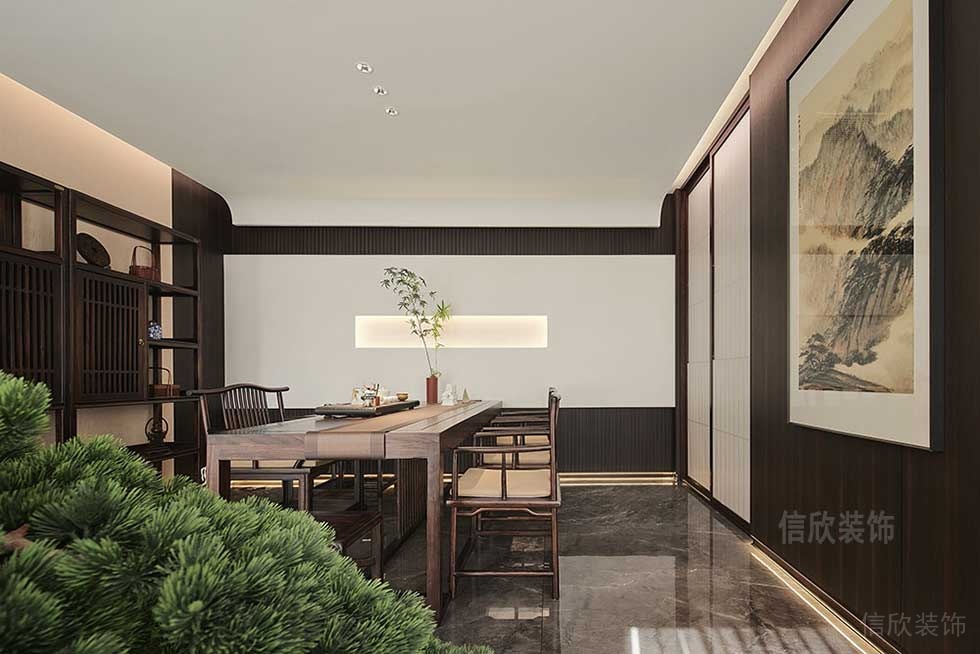 新中式风格写字楼空间茶室设计图