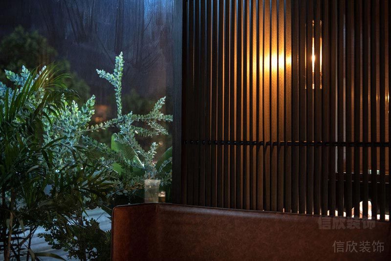 龙岗新中式风格餐厅装修设计效果图绿植景观