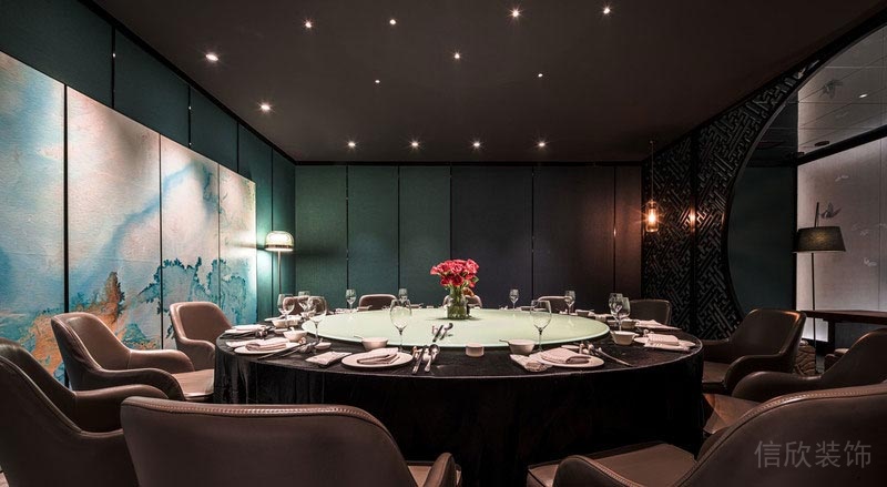 龙岗新中式风格餐厅装修设计效果图餐桌餐椅