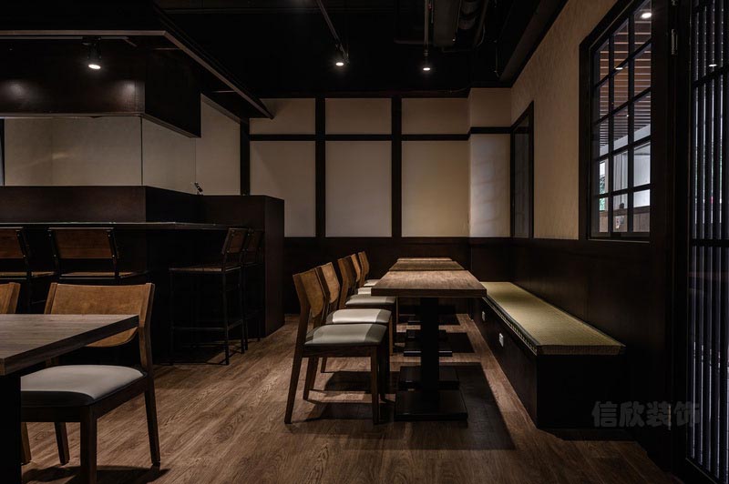 深圳南山日式风格餐厅装修灯光效果