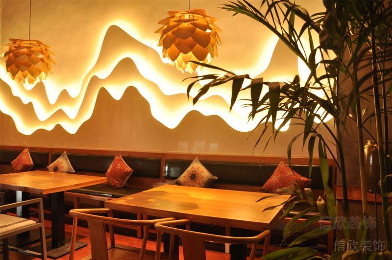 福田主题餐厅装修设计效果图背景墙