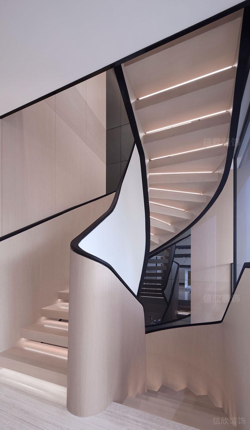 南山区硅谷别墅现代风格装修案例 楼梯