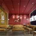深圳新中式风格牛肉餐饮店装修设计案例用餐区效果图