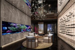 深圳龙岗现代中式风格餐厅装修设计休闲厅效果图