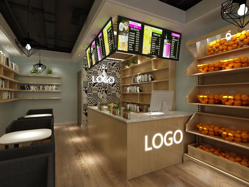 深圳福田水果店吧台装修