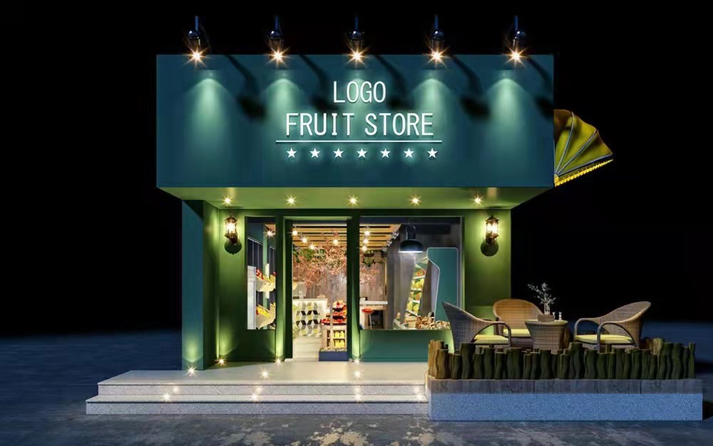 深圳盐田水果店门头装修案例