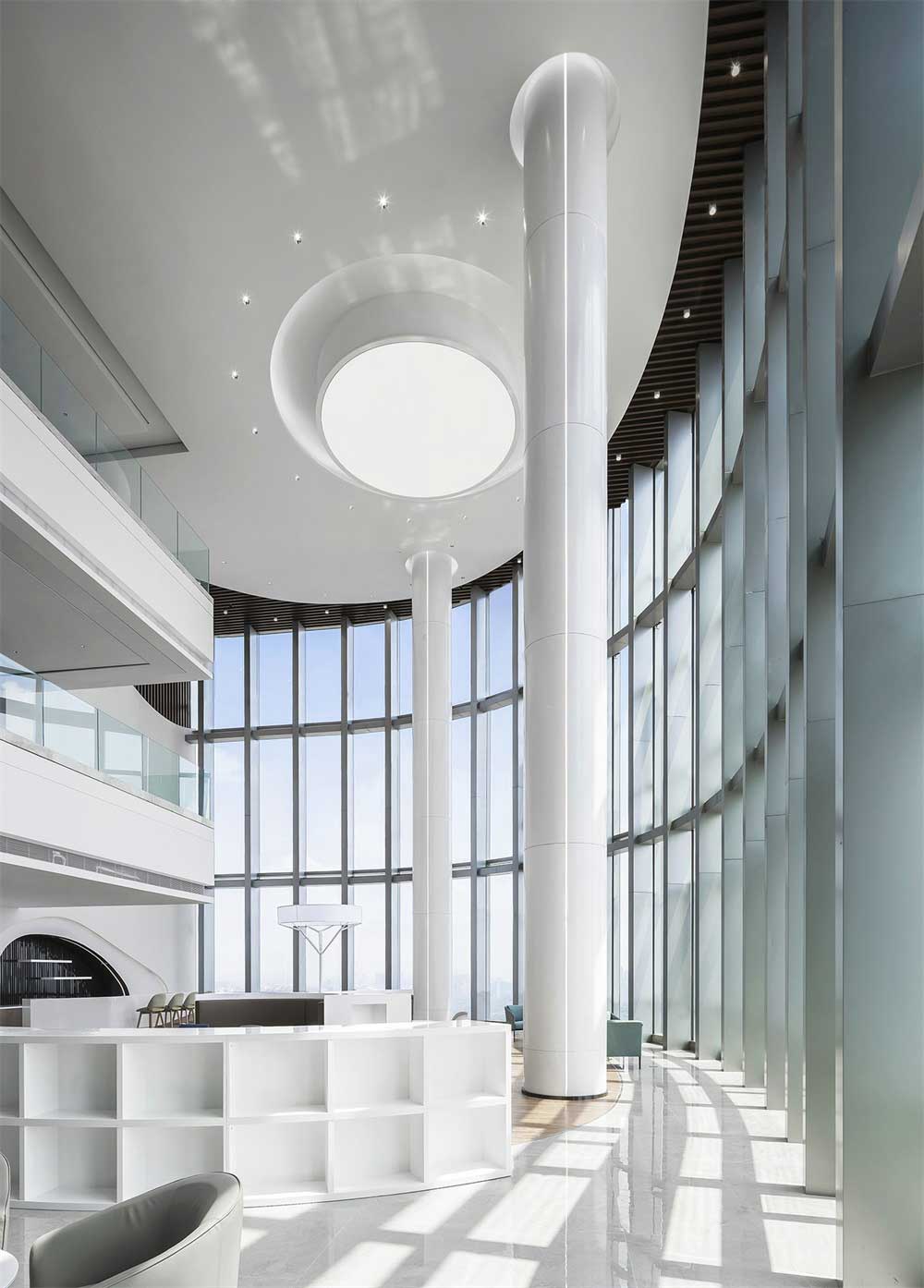 深圳市南山区科技园现代简约办公室大厅设计