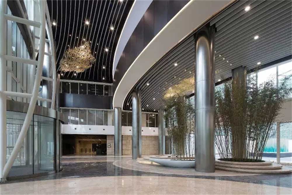 深圳福田国通大厦现代风格办公室装修设计案例大堂