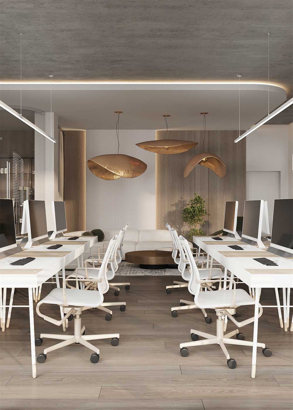 深圳罗湖500平方简约风格办公室装修办公区桌椅组合