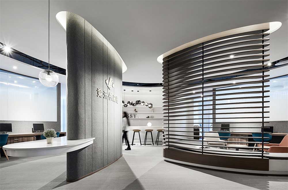深圳南山现代轻奢风办公室设计装修-大厅