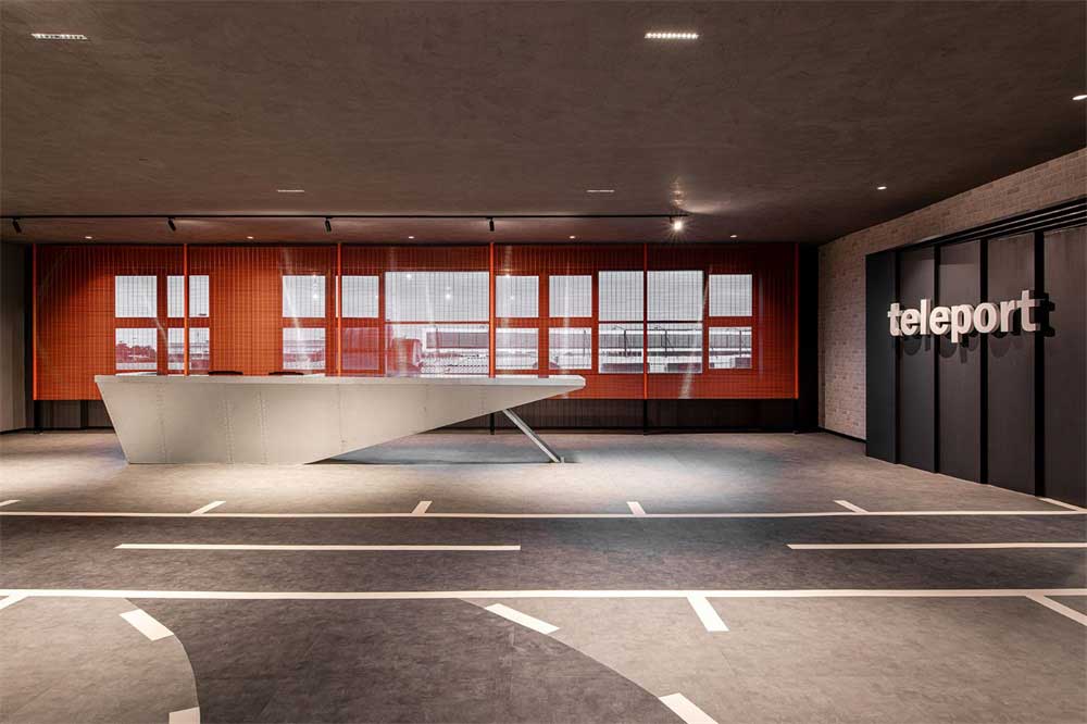 深圳南山区工业风格机场主题办公室设计装修-前台区