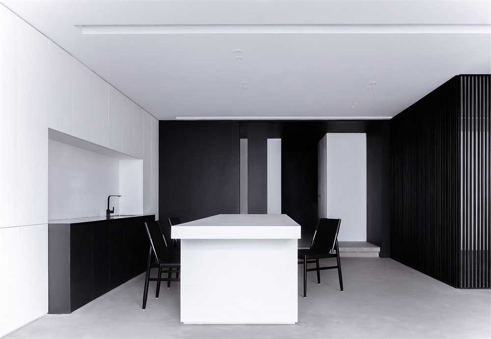 深圳现代简约风格黑白色调办公室设计装修——水吧台