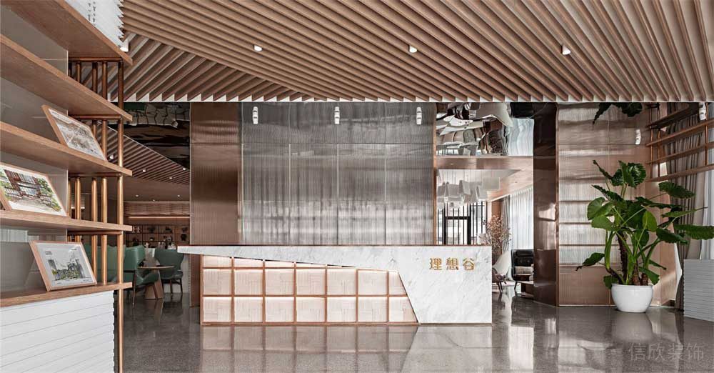 深圳市罗湖区现代日式风格办公室前台设计