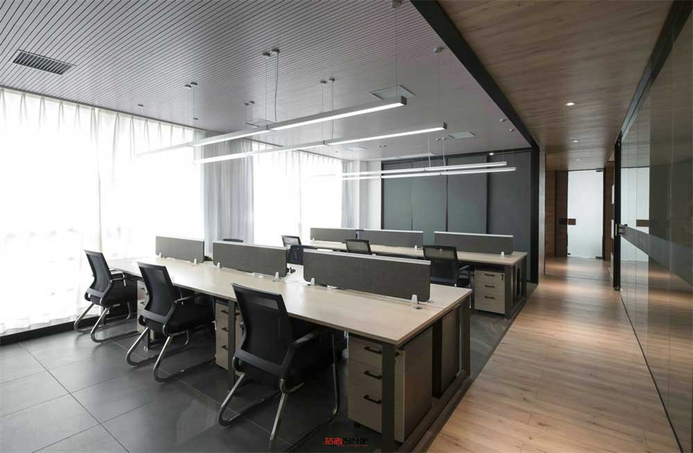 深圳南山智慧广场新中式风格办公室装修设计案例办公区