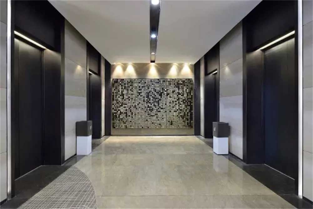 深圳福田国通大厦现代风格办公室装修设计案例电梯厅