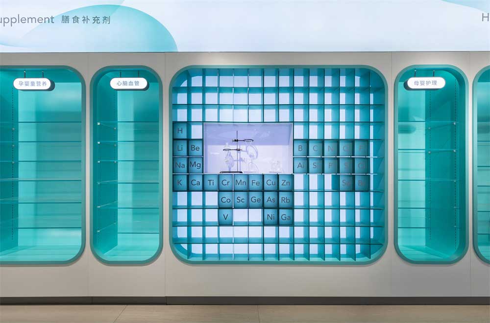 深圳龙华区PureH2B津梁生活实体店铺设计装修-展示柜