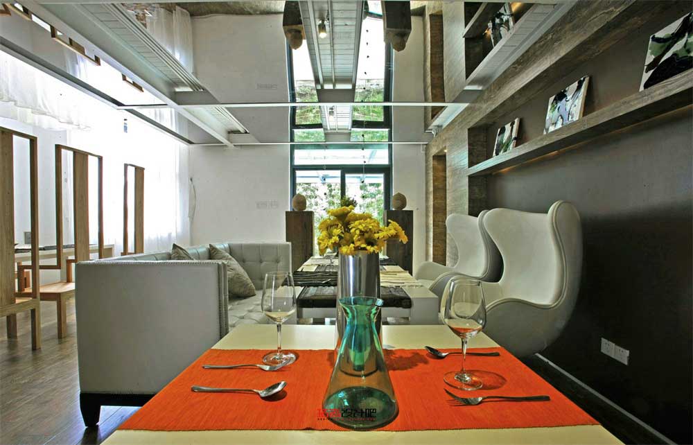深圳龙岗500平方新中式风格办公室装修员工餐厅