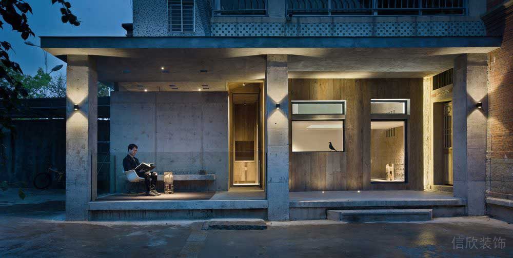 工业风装修木质设计台阶装修办公室效果图