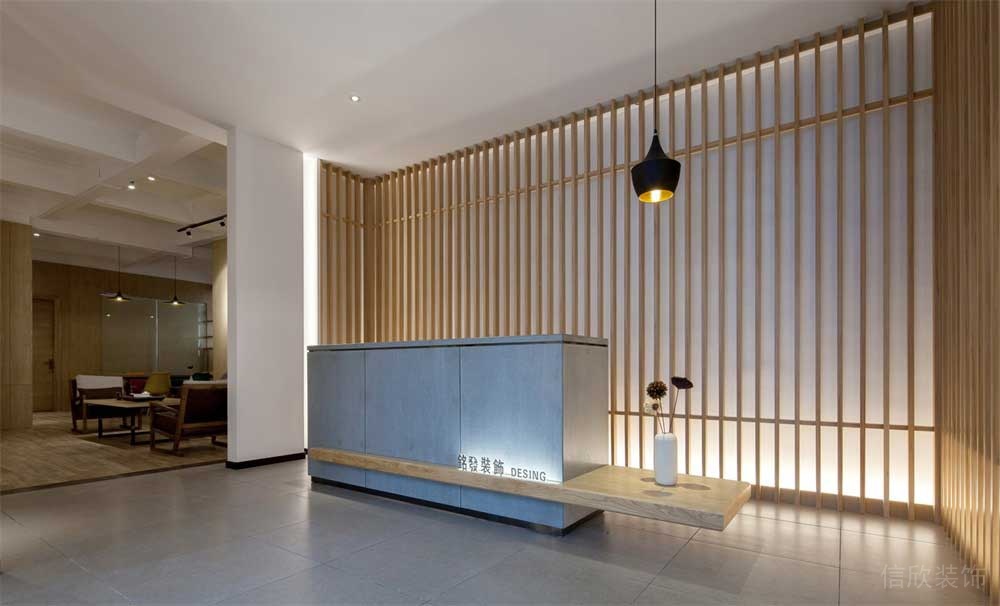 深圳罗湖新中式风格办公室装修设计案例前厅效果图前厅效果图