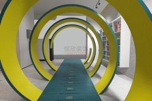 展示区圆形通道拱门展示柜效果图设计