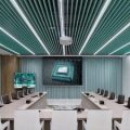 办公室装修设计效果图薄荷绿色会议室环形多功能场地