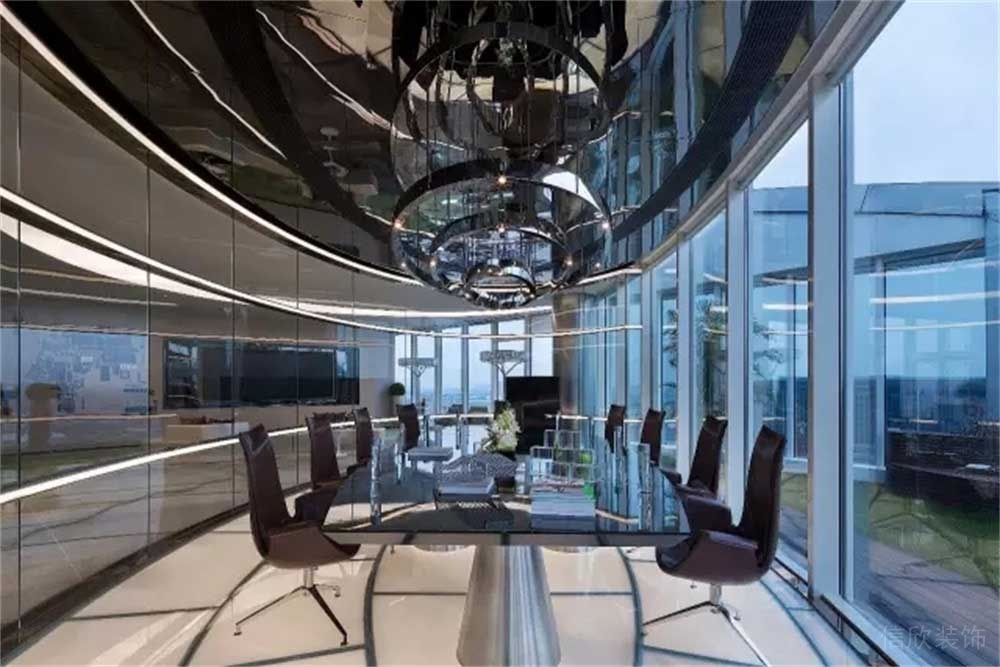 深圳福田国通大厦现代风格办公室装修设计案例会议室效果图