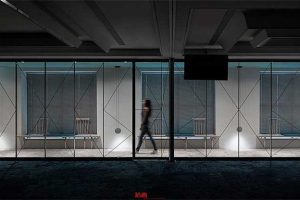 深圳龙华信利康乐创荟大厦简约风格办公室装修设计案例走廊过道效果图
