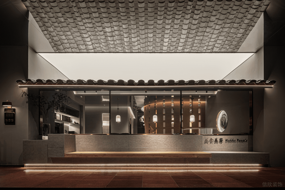 深圳龙岗海航城轻奢新中式客家菜餐厅装修案例外立面