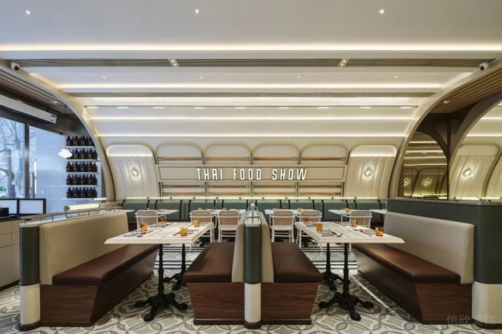 深圳龙华中海锦城现代美式风格西餐厅装修案例卡座