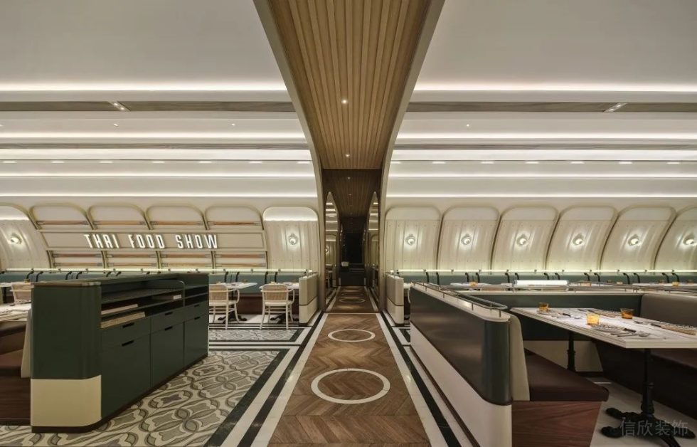 深圳龙华中海锦城现代美式风格西餐厅装修案例天花