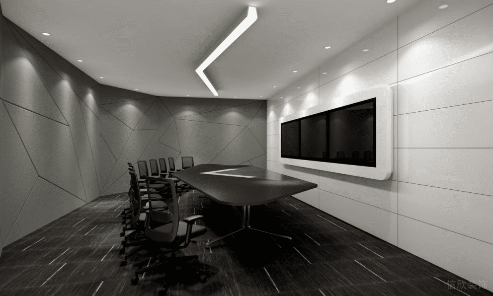 深圳福田华融大厦700平方米现代风格写字楼装修案例会议室效果图