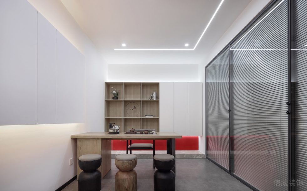 深圳龙华壹成环智中心1500平方米现代简约风格办公室装修案例茶室