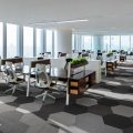 深圳南山振业国际商务中心800平方米现代轻奢风办公室装修案例开放式办公区效果图
