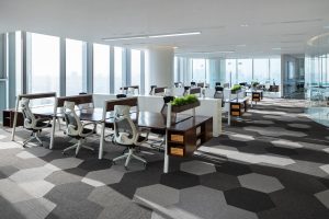 深圳南山振业国际商务中心800平方米现代轻奢风办公室装修案例开放式办公区效果图
