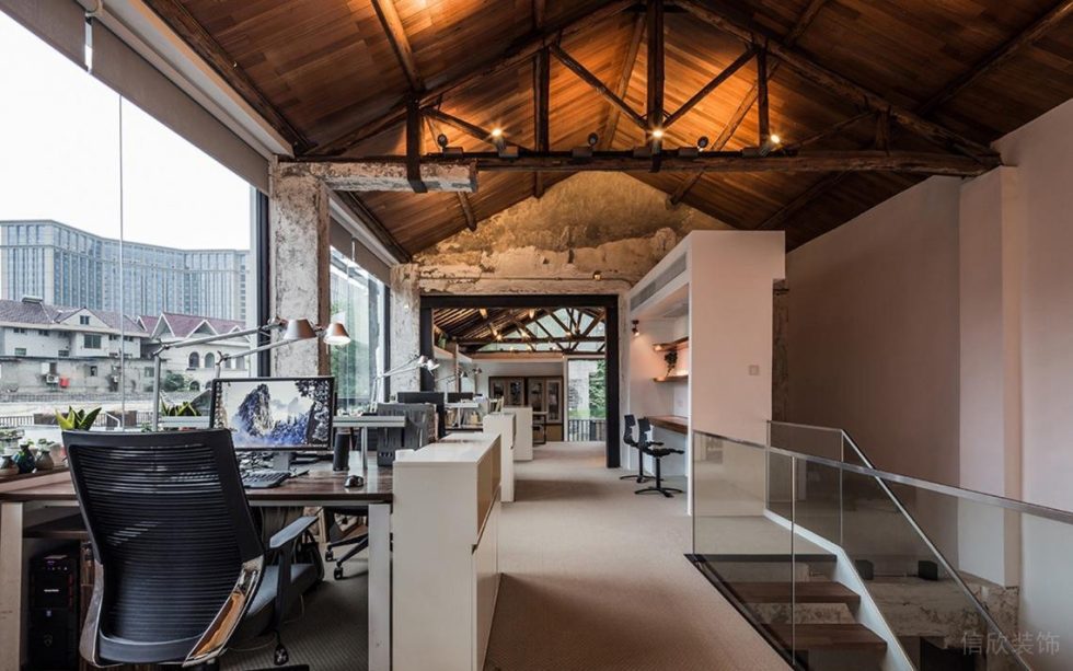 深圳宝安331创意园600平方米乡村侘寂风办公室装修案例办公区效果图