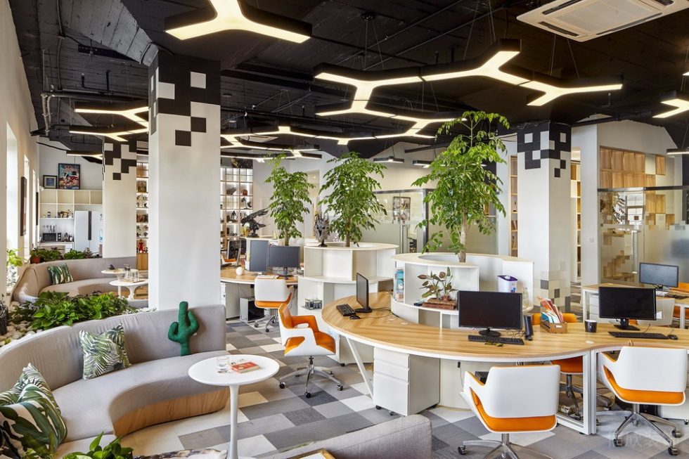 深圳宝安广兴源互联网创意园600平方米北欧田园风公司装修案例综合办公厅效果图