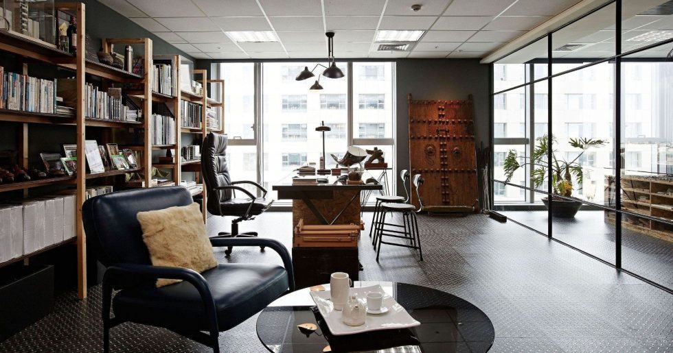 深圳宝安阳基九方广场600平方米北欧工业风公司装修案例总裁办公室效果图