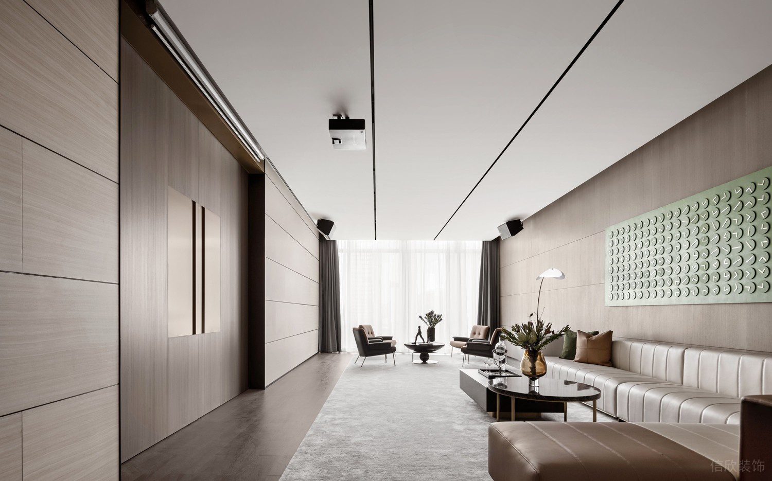 深圳南山思创科技大厦680平方米简约轻奢风办公室装修案例会客室
