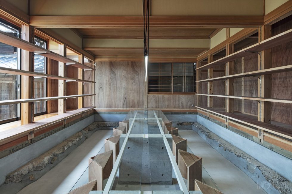 时间谷创意大厦日式原木风办公室装修方案 木格栅造型
